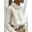 Spring and Autumn Fashion New Solid Color Embroidered High Neck Long Sleeve Shirt for Women