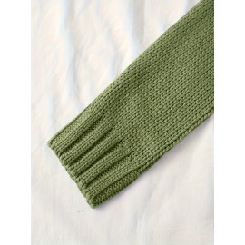 Multi-button decorated large zipper stand-up collar slim-fit cardigan