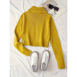 Multi-button decorated large zipper stand-up collar slim-fit cardigan