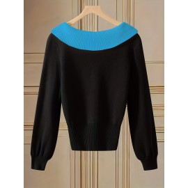 Women's Chic Sweater - Elegant Pullover with Long Flowing Lines, Non-Transparent Winter Sweater for Office, Party, Everyday Outfits - Fall/Winter Women's Fashion Tops, Cute Sweaters, Party Wear, Sophisticated Style, Highquality Knitwear