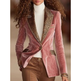 Plus Size, Large Size Women's Blazer Jacket - Elegant Solid Color Lapel Collar Suit Coat with Notch Door Frame, Machine Washable Professional Attire for, Weddings & Special Occasions (Regular Fit Long Sleeve) for mature women