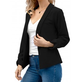 Plus Size, Women's Fall Fashion Blazer- Double-Layer Suit Collar Slim Fit Blazer Jacket, High-Quality Fabric, Exquisite Tailoring, Versatile for Office/Daily/Date/Street, Multiple Sizes/Colors, Easy to Match, Breathable Comfortable, Blazers For Women Plus Size, Blazer For Women Elegant Classy, Blazer Jackets For Women Plus Size, Blazers For Women Elegant Classy, Black Blazer For Women Plus Size, Plus Size Women Blazers, Blazers Plus Size, Curve Blazers For Women,