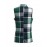Plus Size - Plus Size, Women'S Plus Size Sleeveless Stand Collar Blazer - Elegant Plaid Print (Green/Black/White) H-Line Silhouette, Structured Lapel Collar & Open Front Closure, Long Length for Office Commute & Casual Outfits, Autumn Winter Outerwear, Versatile Tailored Fit, Workwear Essential, Highquality Stitching, Quality Tailoring