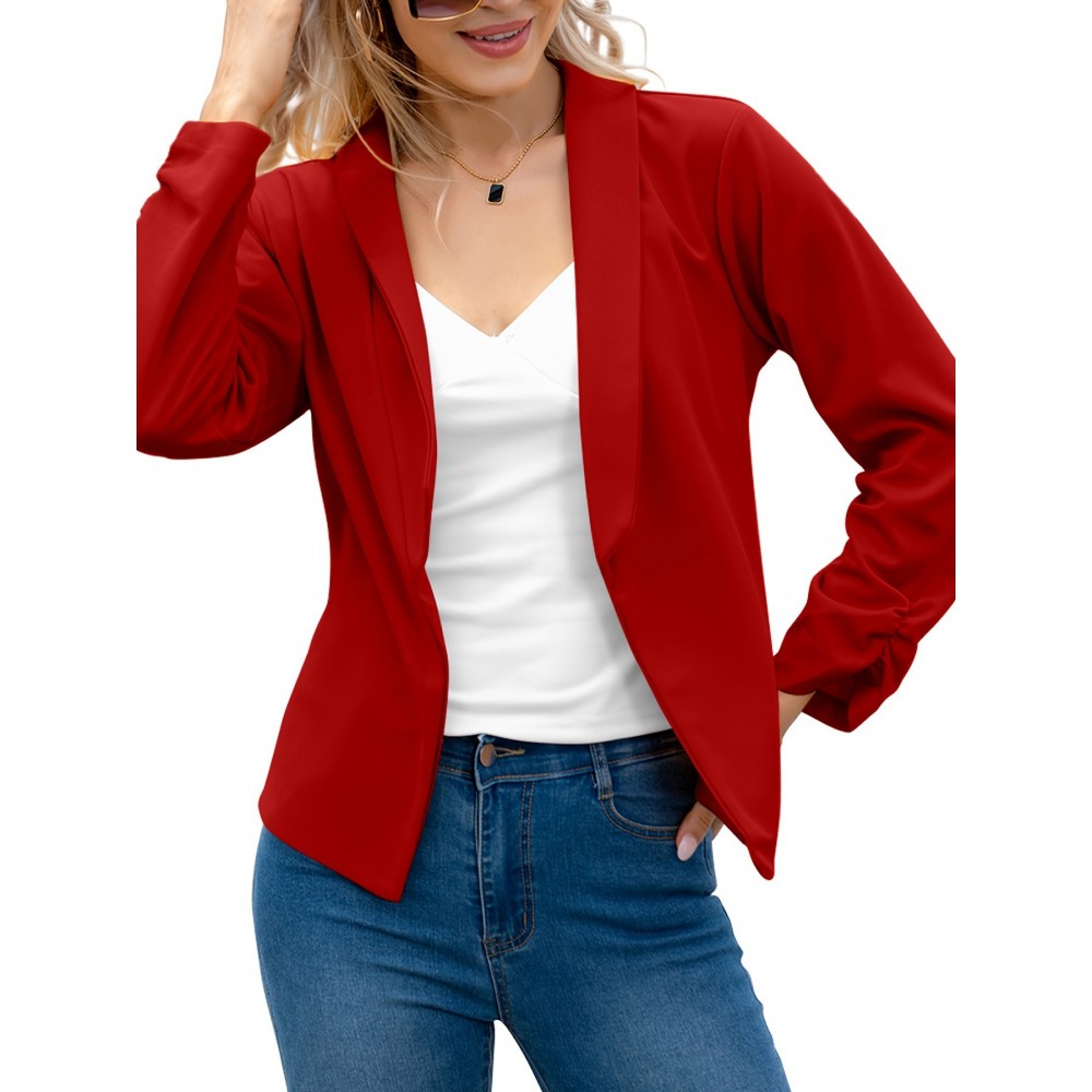 Plus Size, Women's Fall Fashion Blazer- Double-Layer Suit Collar Slim Fit Blazer Jacket, High-Quality Fabric, Exquisite Tailoring, Versatile for Office/Daily/Date/Street, Multiple Sizes/Colors, Easy to Match, Breathable Comfortable, Blazers For Women Plus Size, Blazer For Women Elegant Classy, Blazer Jackets For Women Plus Size, Blazers For Women Elegant Classy, Black Blazer For Women Plus Size, Plus Size Women Blazers, Blazers Plus Size, Curve Blazers For Women,
